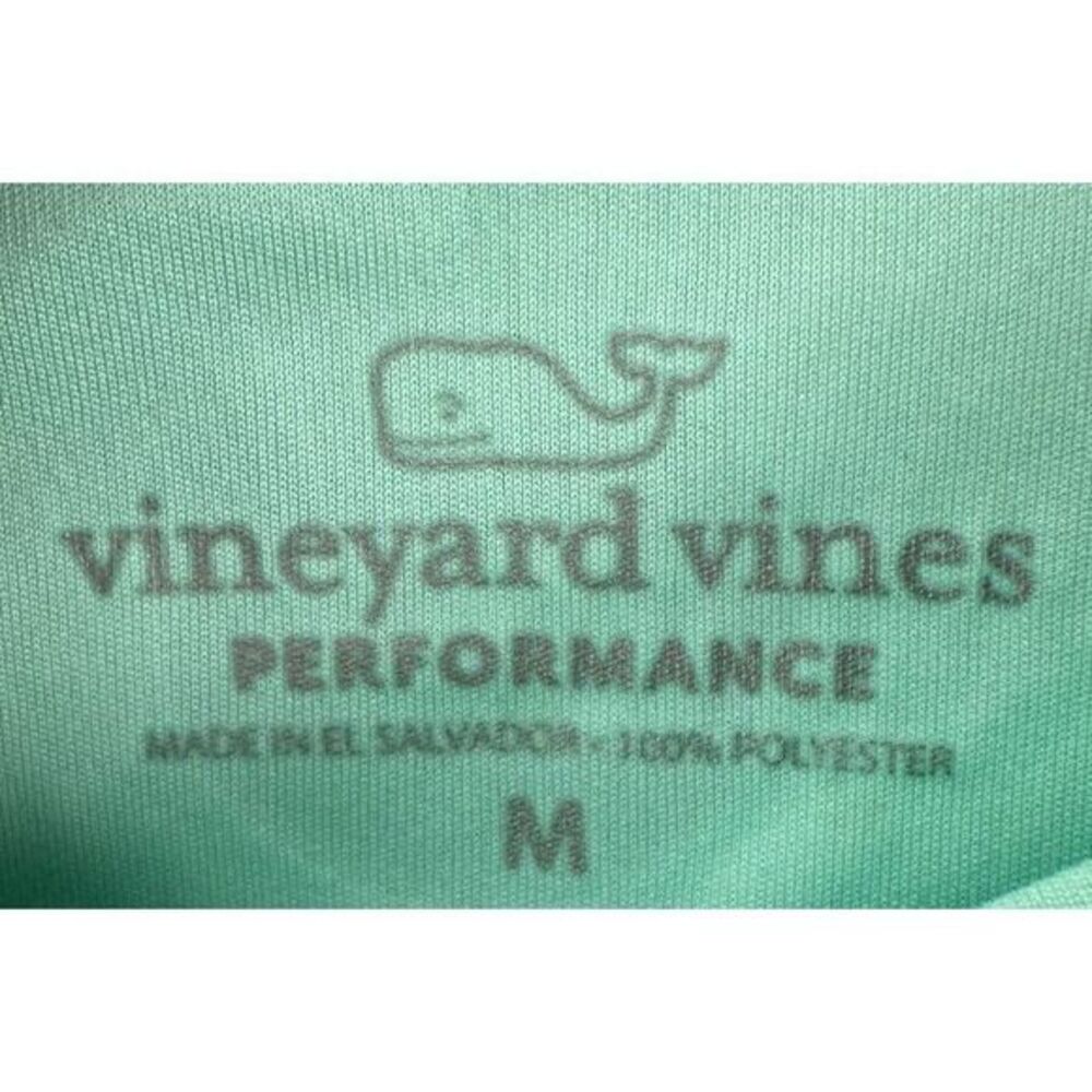 Vineyard Vines Performance Shirt Men Medium Aqua Graphic Print Whale Fishing NEW - Picture 4 of 9
